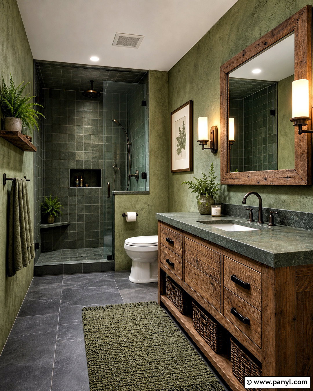 Moss Green Bathroom - 20 all green bathroom ideas