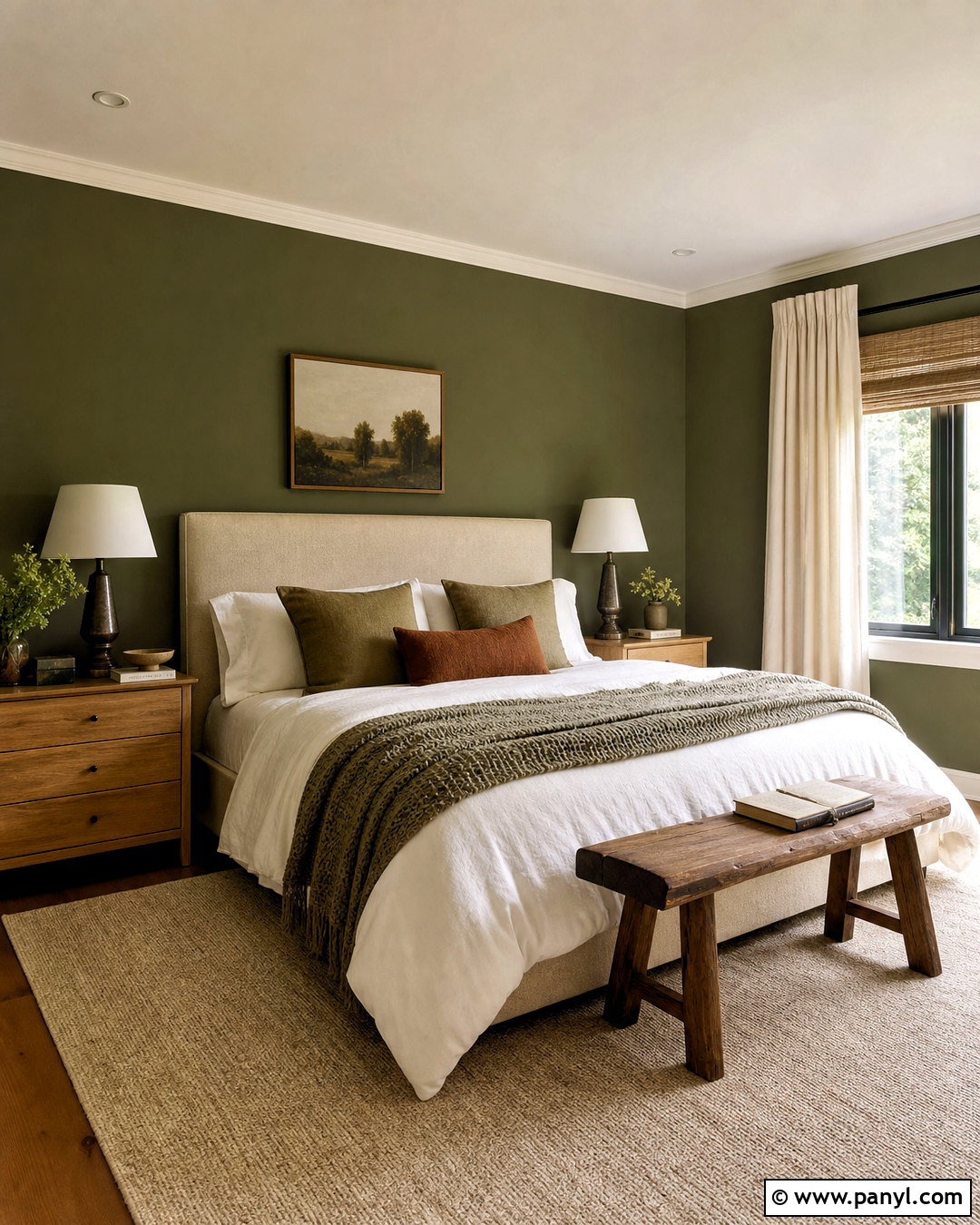 Moss Green Bedroom - 20 green interior paint ideas
