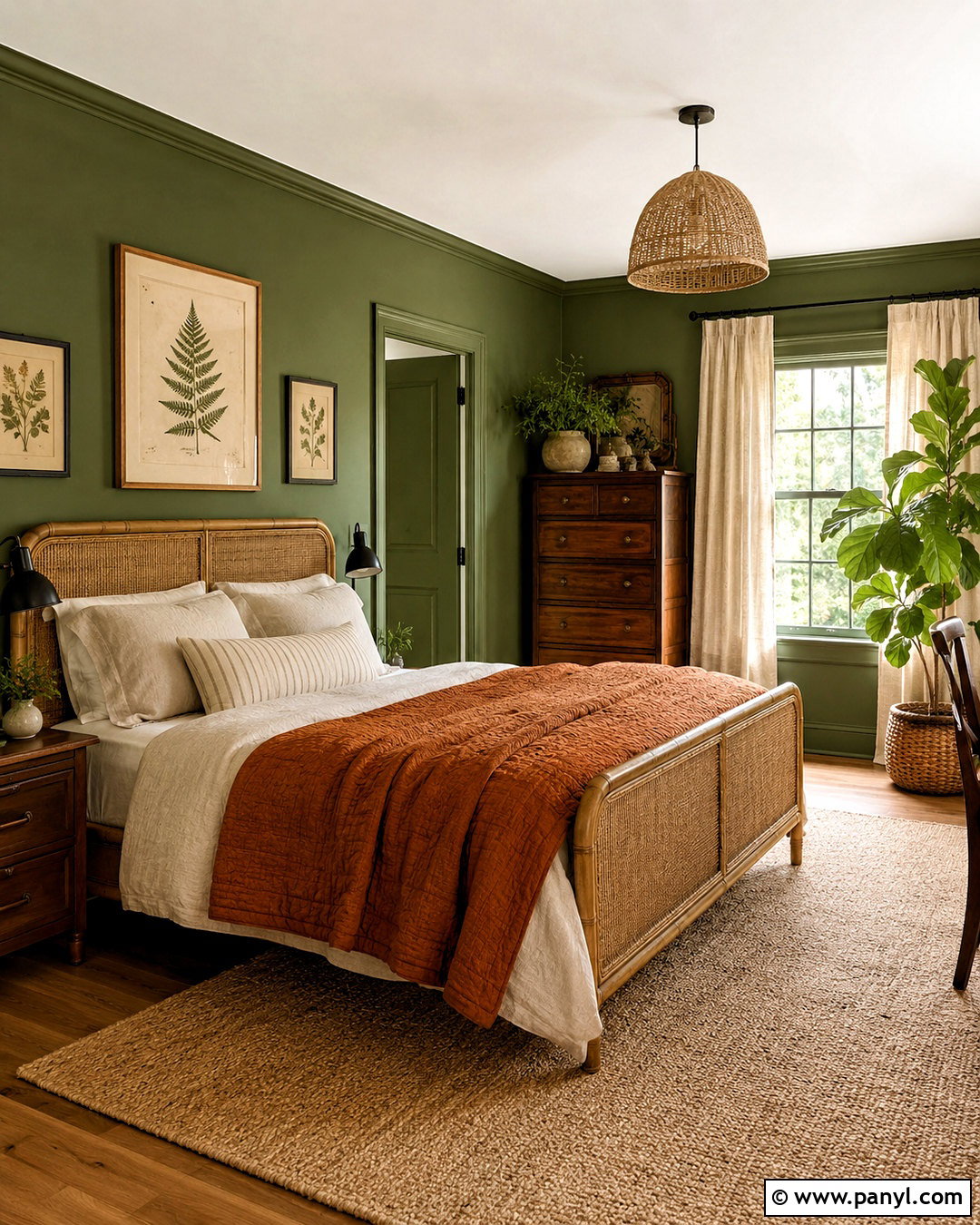 Moss Green Boho Bedroom Paint Color - 20 boho bedroom paint colors