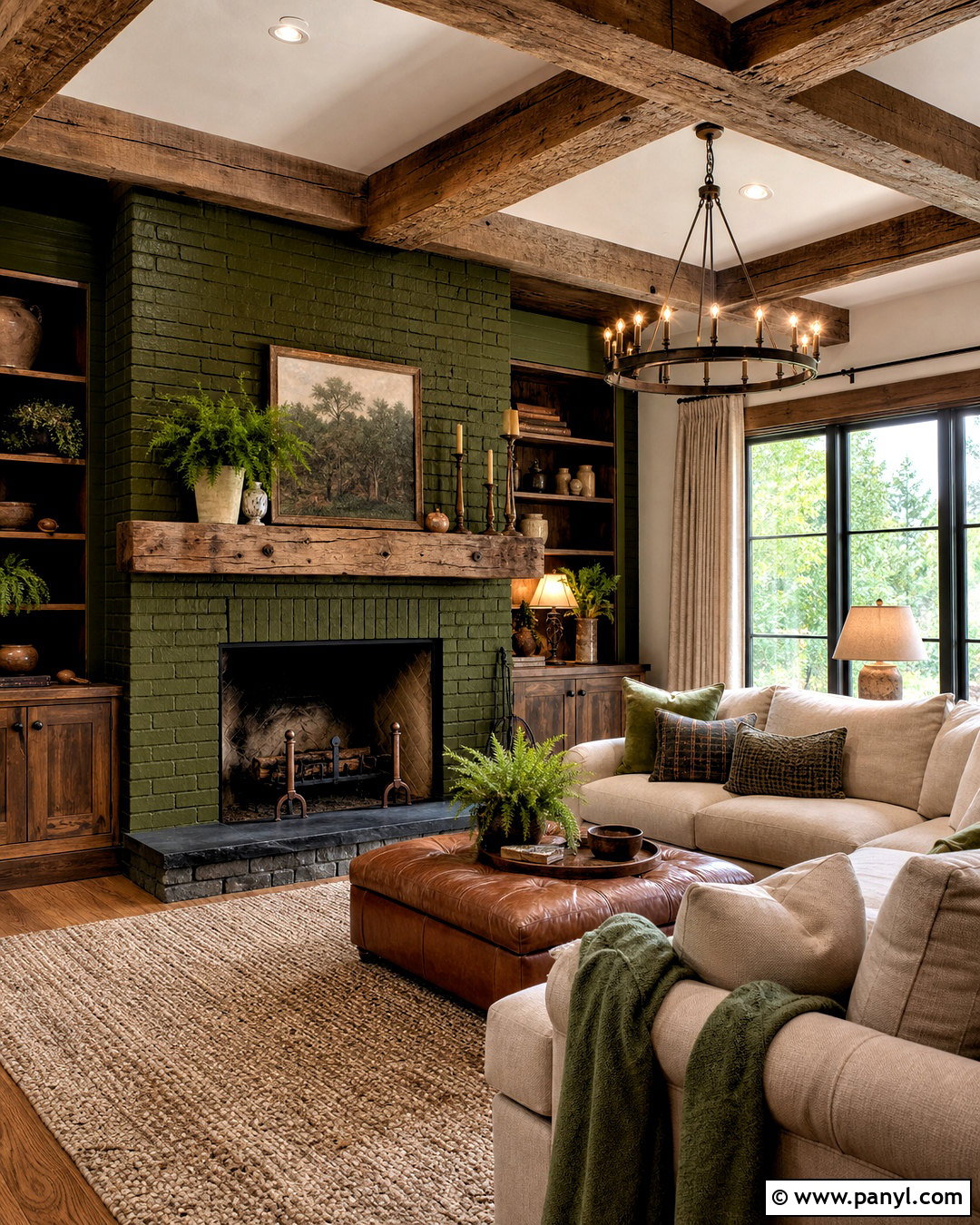 Moss Green Brick Fireplace - 20 green brick fireplace ideas