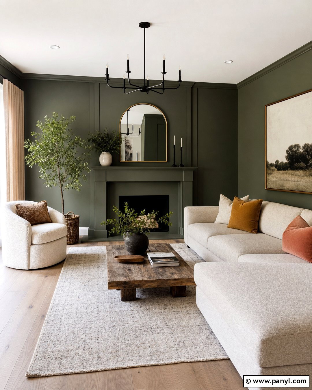 Moss Green Drawing Room Walls - 30 drawing room wall color ideas
