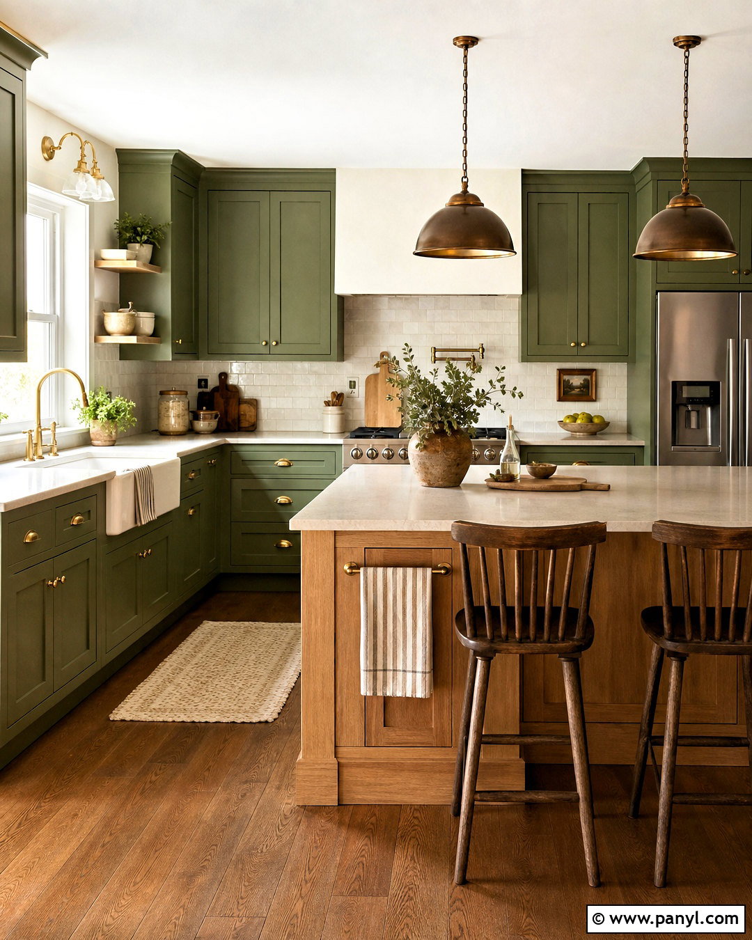 Moss Green Farmhouse Kitchen - 20 earthy green kitchen ideas