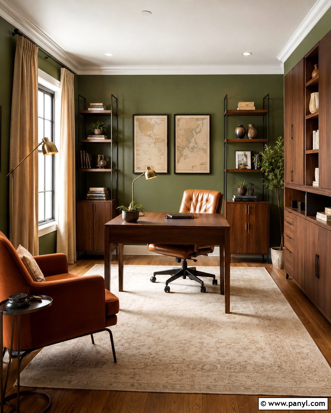 Moss Green Home Office Walls - 20 Green Walls In House Ideas