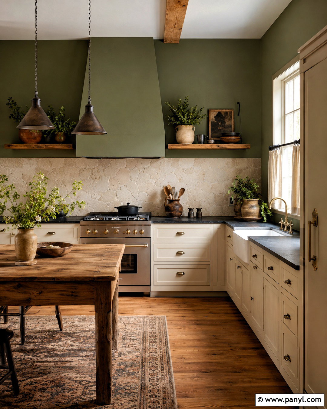 Moss Green Kitchen Walls - 40 Kitchen Wall Colors With White Cabinets