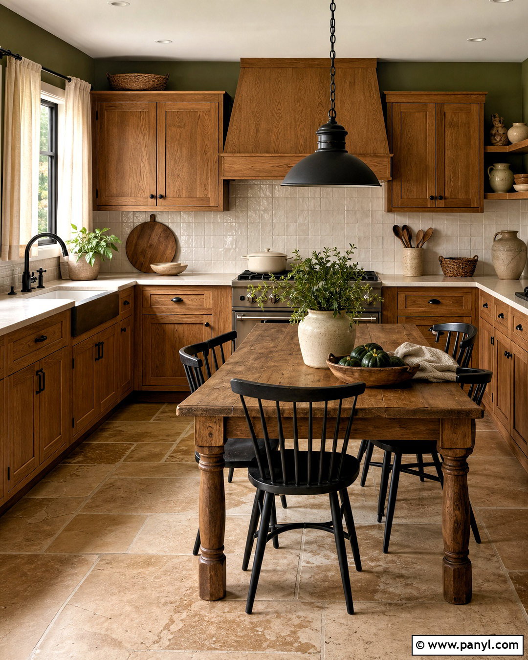 Moss Green Kitchen Walls With Wood Cabinets - 20 green paint kitchen walls