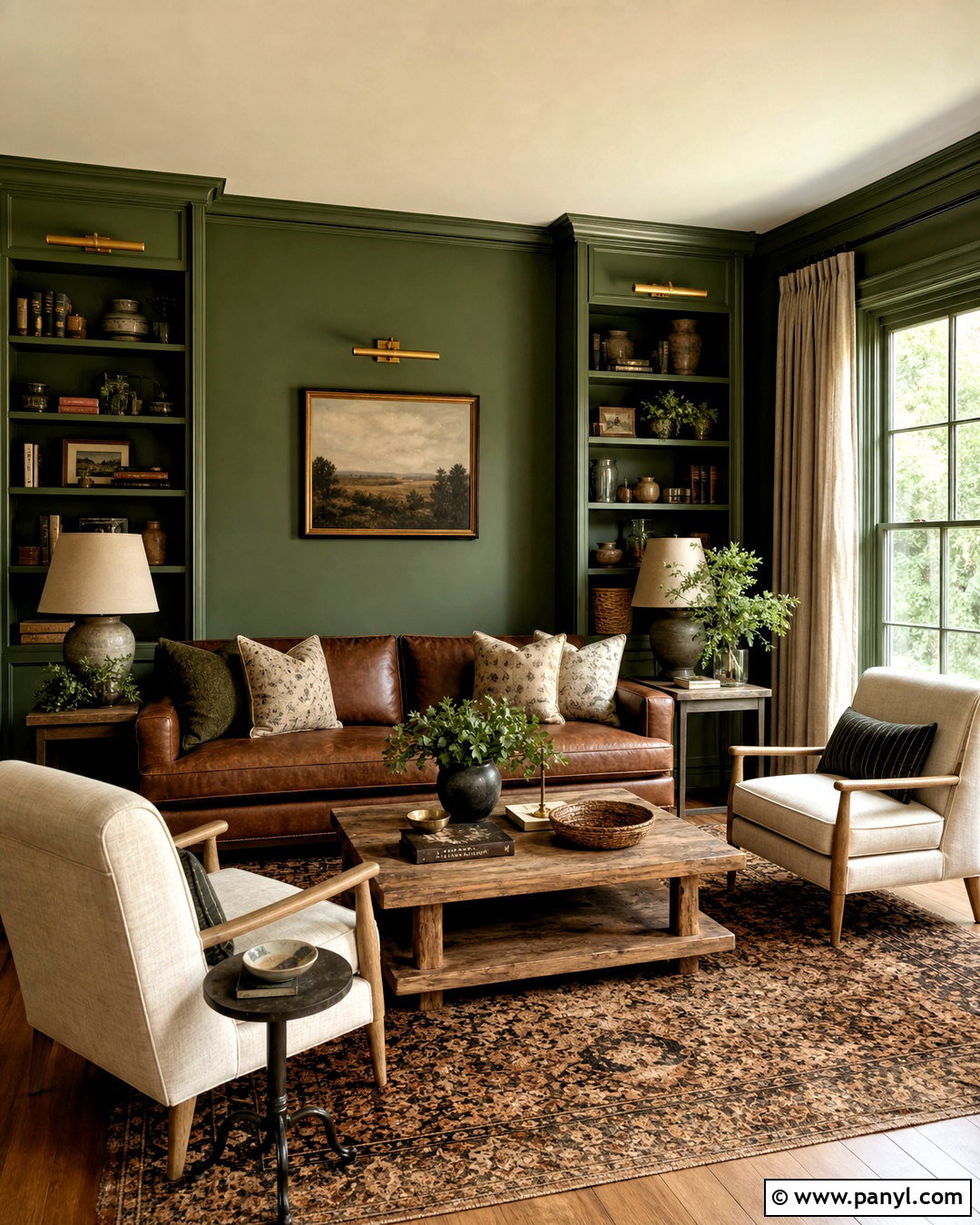 Moss Green Living Room Paint Color - 20 cozy living room paint colors