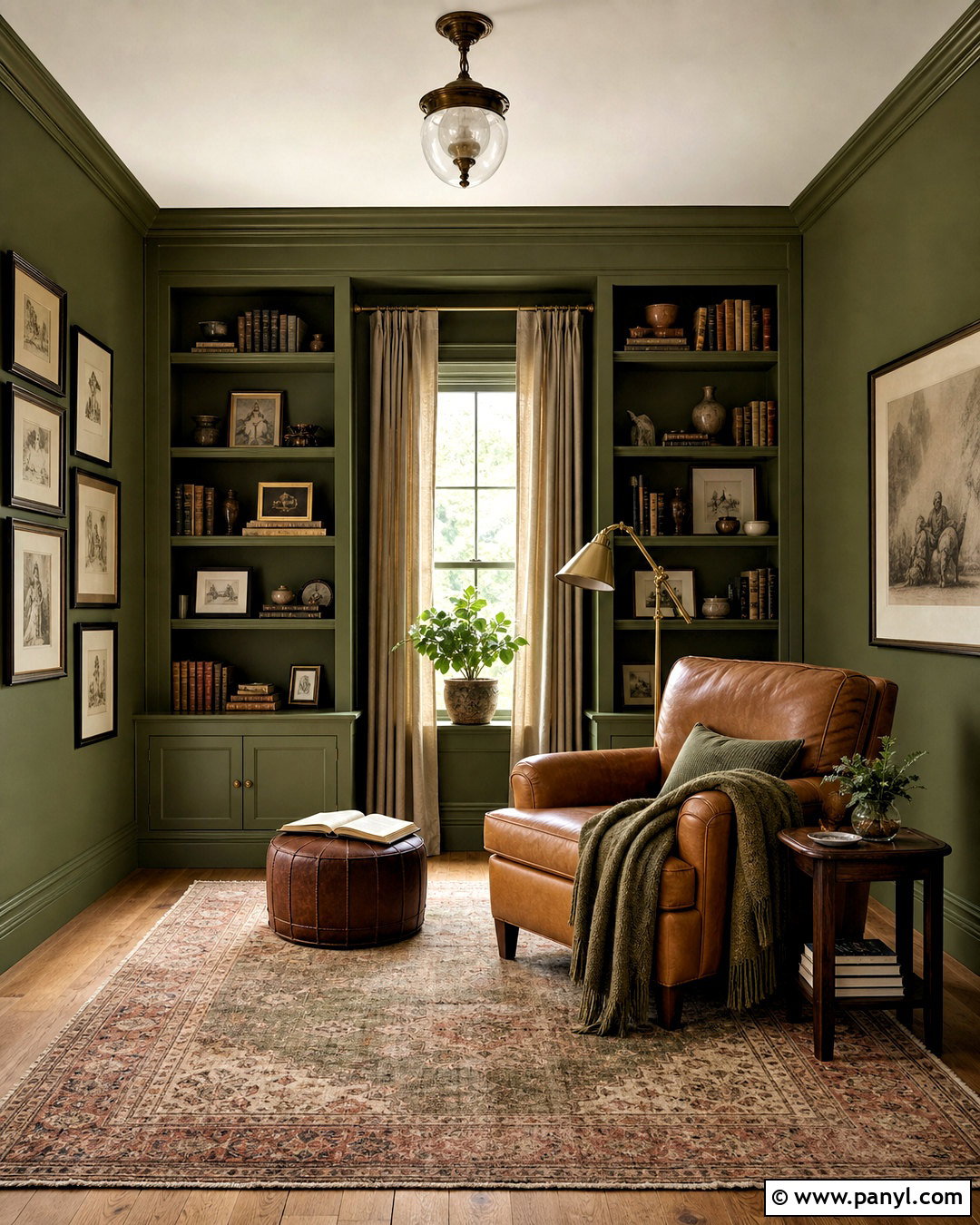 Moss Green Reading Room - 20 green room colors