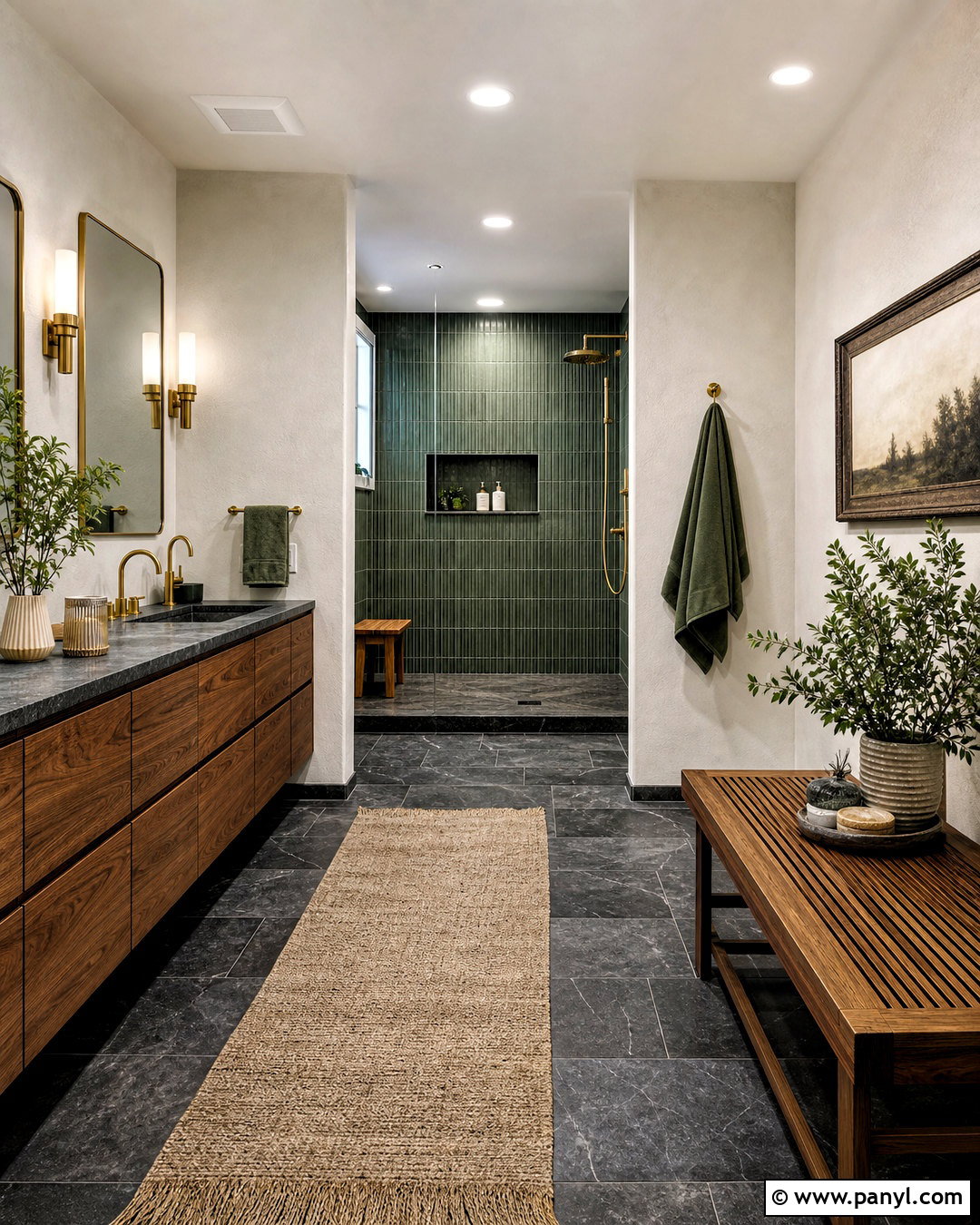 Moss Green Spa Bathroom With Slate Grey - 20 grey and green bathroom ideas