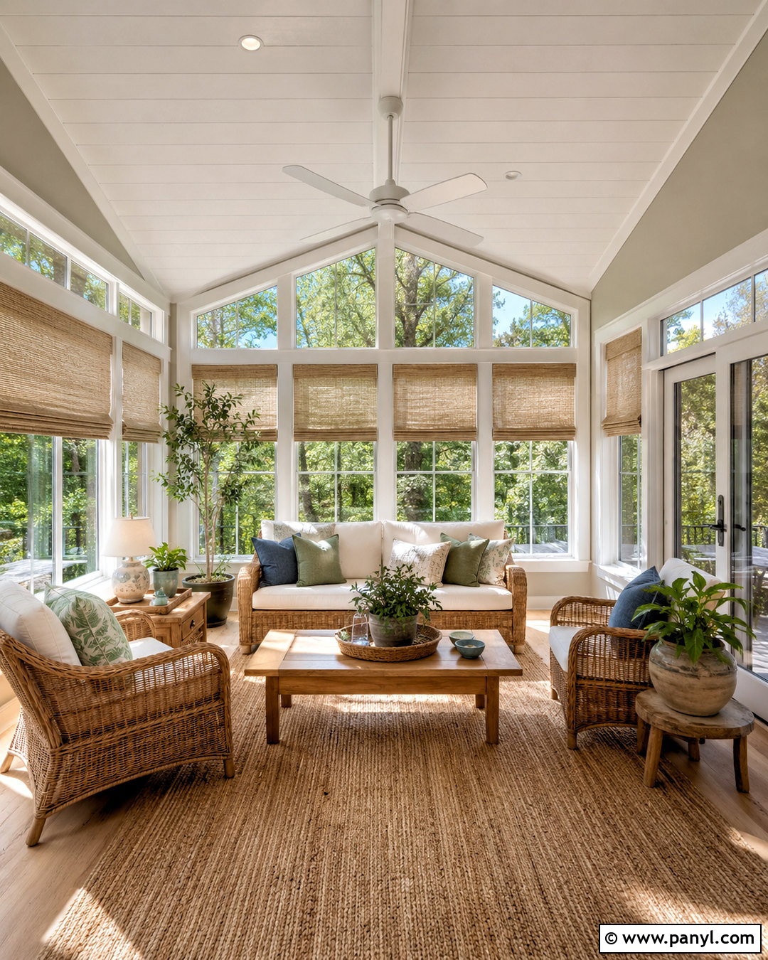 Moth Wing Sunroom With Wicker Furniture - 40 moth wing sherwin williams ideas