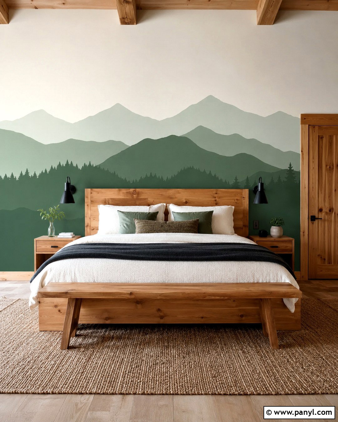 Mountain Bedroom Wall - 20 Simple Paint Designs On Wall Bedroom Ideas