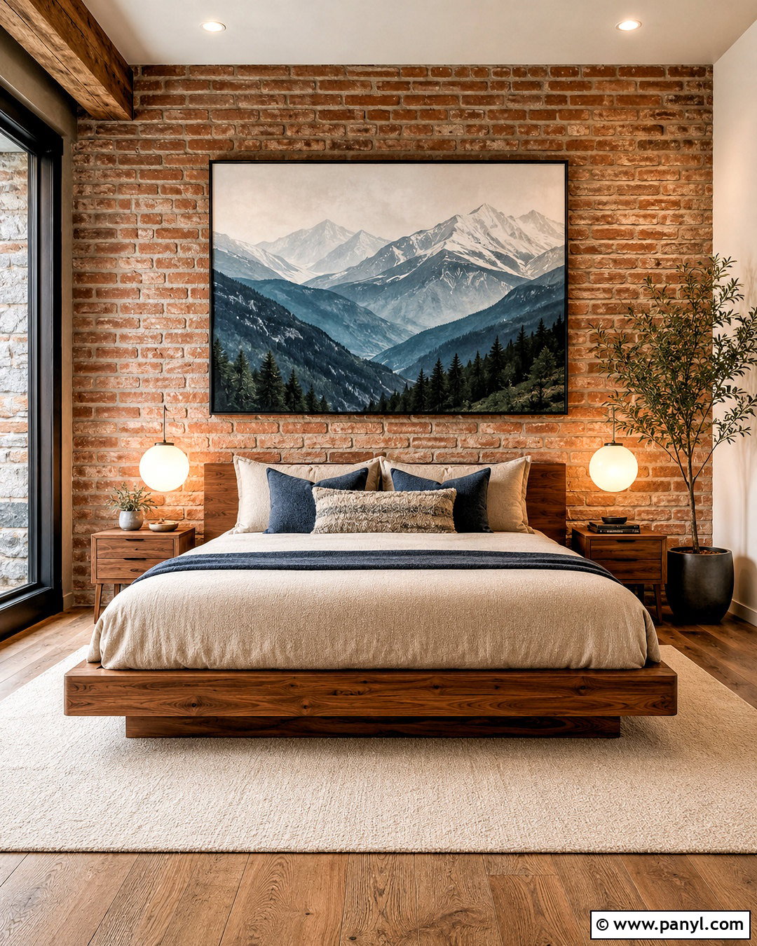 Mountain Brick Wall Mural - 20 painting on brick wall ideas