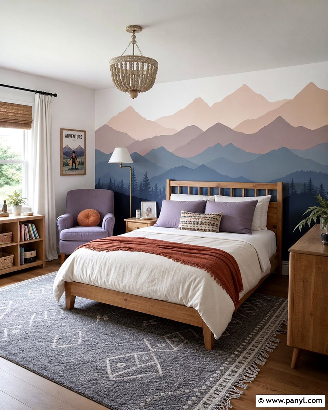 Mountain Girls Room Accent Wall - 25 Accent Wall For Girls Room Ideas