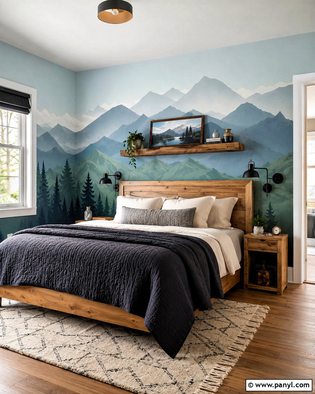 Mountain Mural Accent Wall - 20 diy accent wall ideas painted ideas
