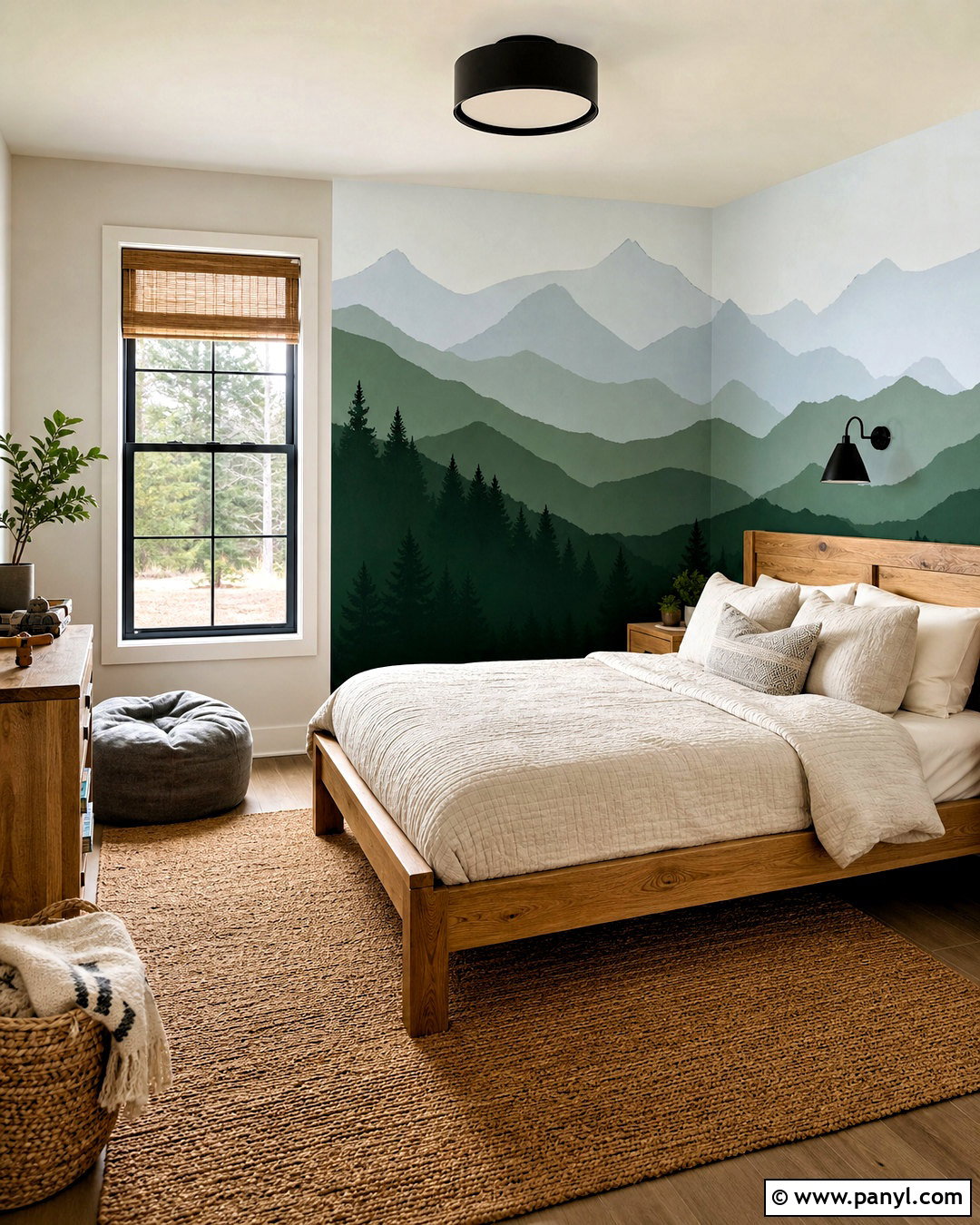 Mountain Mural Accent Wall - 20 diy accent wall paint ideas