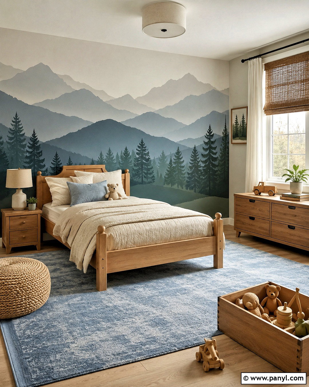 Mountain Mural Accent Wall - 20 paint design accent wall ideas