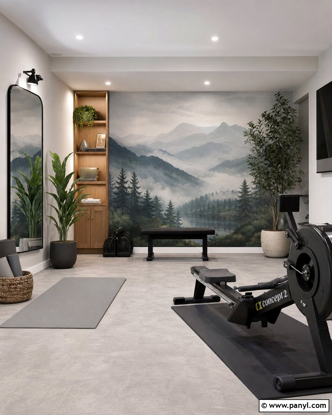 Mountain Mural Accent Wall Gym - 20 Accent Wall Gym Ideas