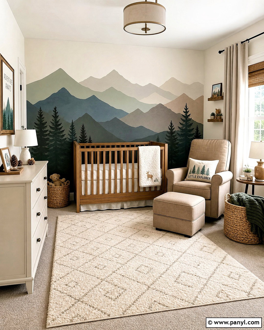 Mountain Mural Baby Room - 20 baby room paint ideas