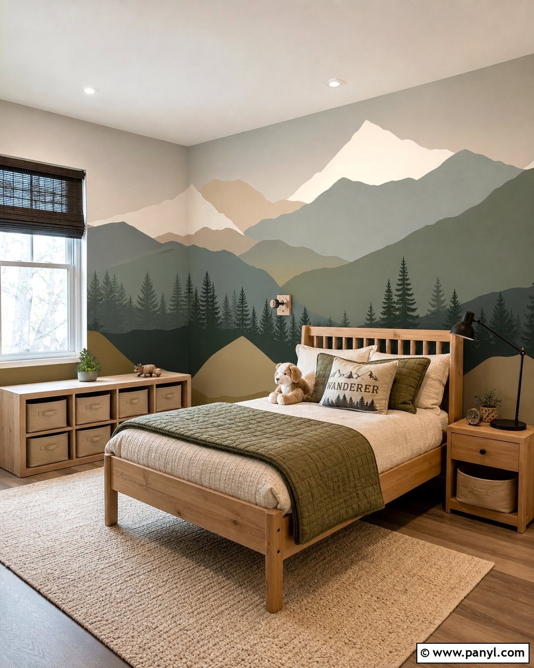 Mountain Mural Feature Wall - 30 Feature Wall Paint Ideas