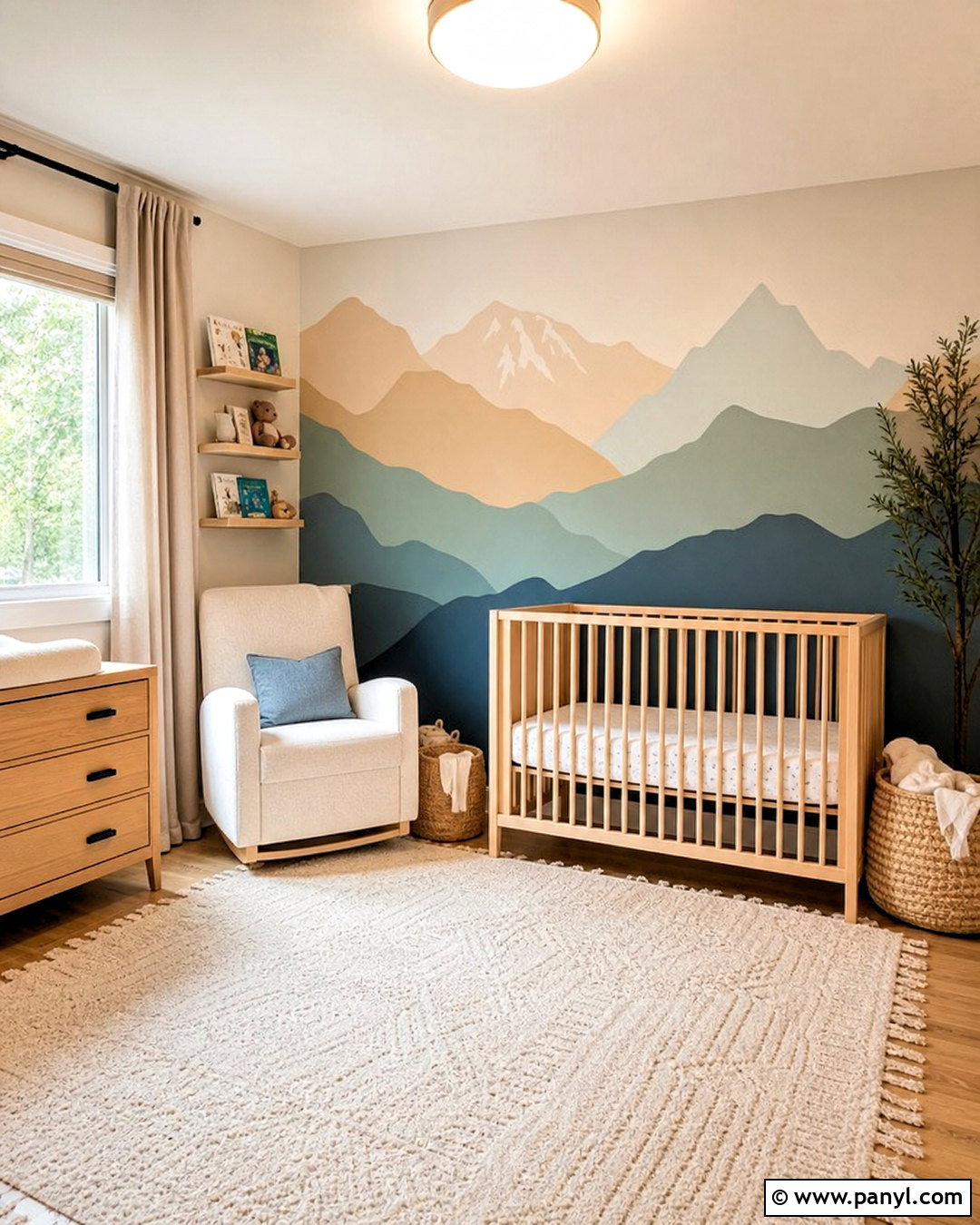 Mountain Mural Nursery Accent Wall - 20 small accent wall ideas