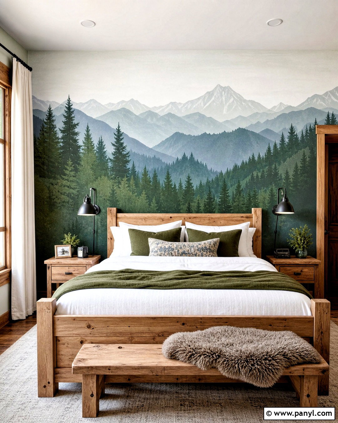 Mountain Mural Painted Wall - 20 painted wall design ideas