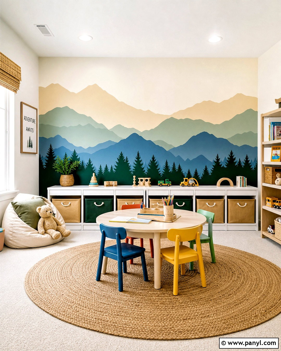 Mountain Mural Playroom Wall - 20 home wall painting ideas