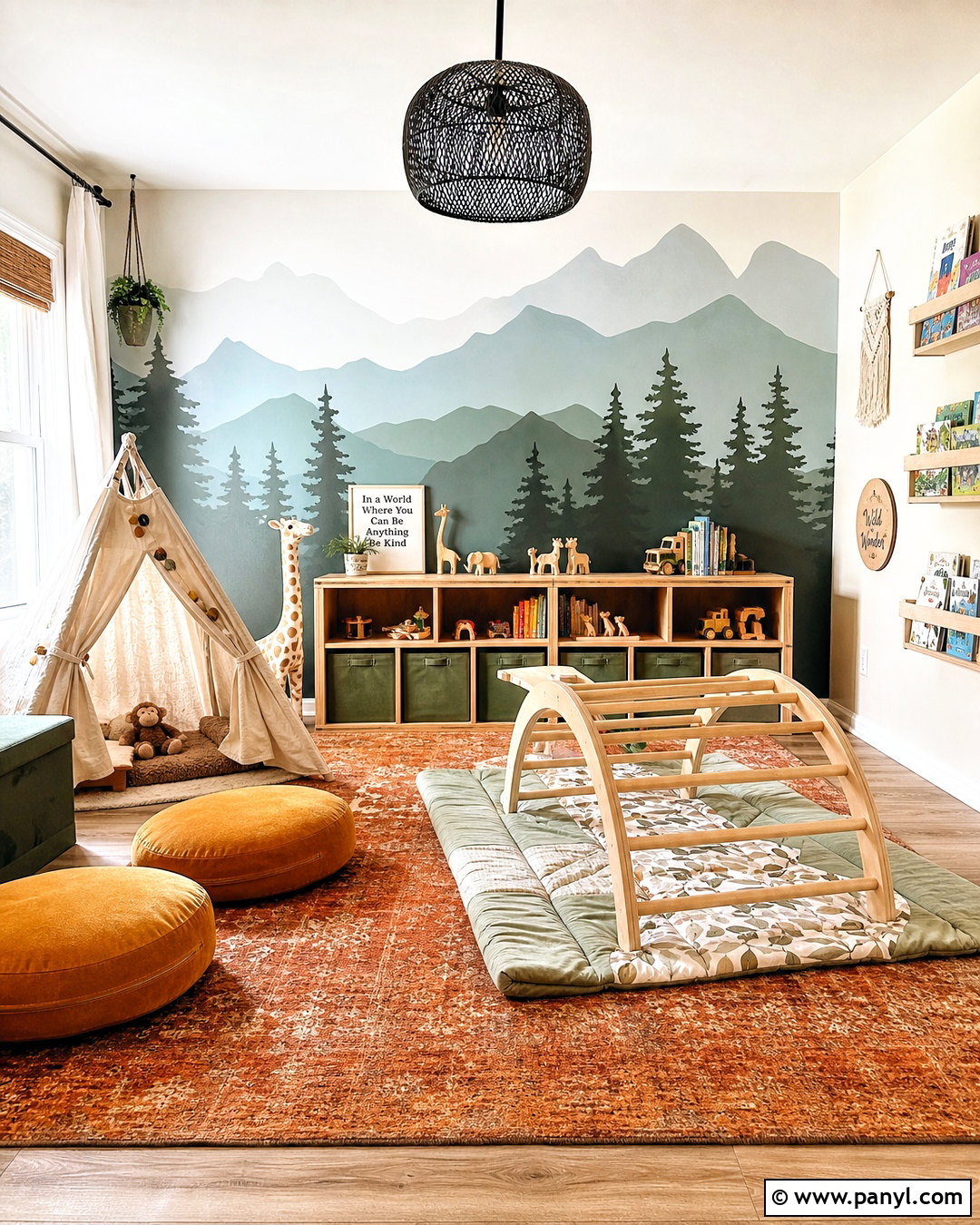 Mountain Mural Playroom - 20 kids playroom paint ideas