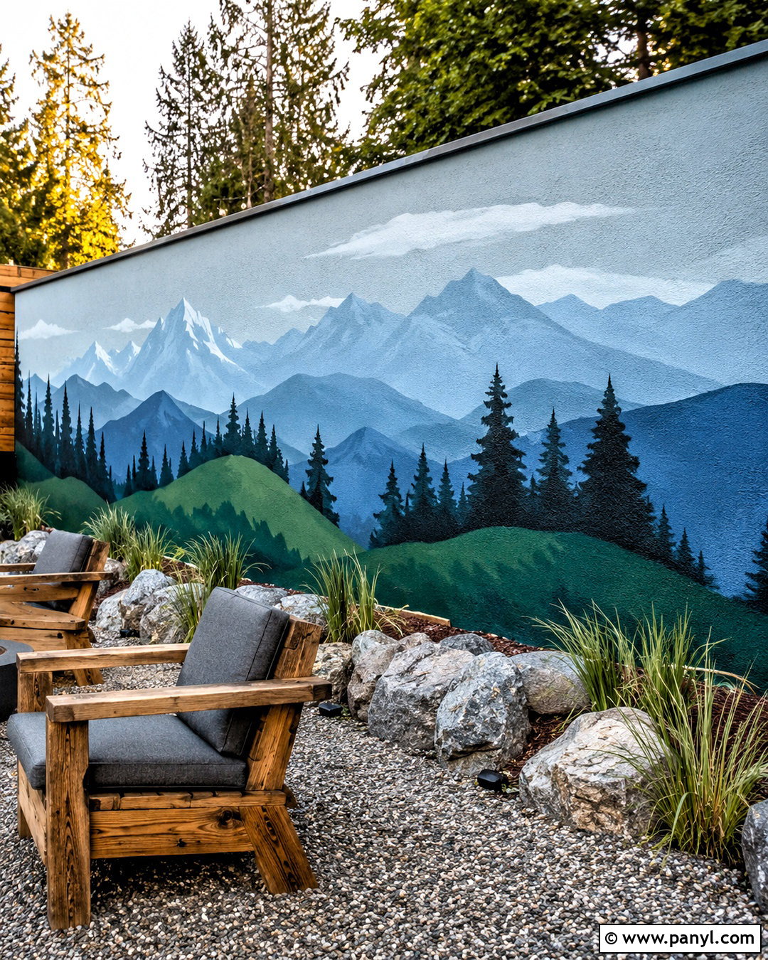 Mountain Outdoor Wall Mural - 20 outdoor wall painting ideas