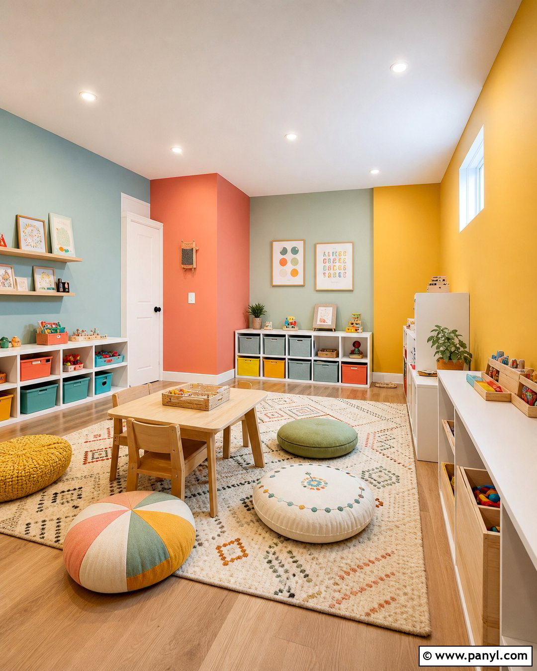 Multicolor Block Playroom Walls - 20 Room With Different Colored Walls