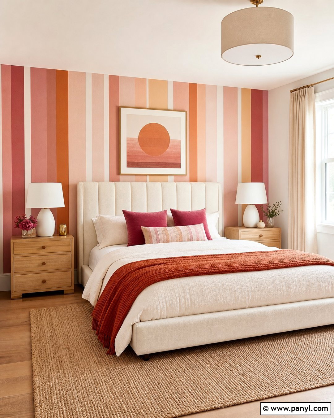 Multicolor Pink Striped Bedroom Walls - 30 Pink Striped Walls