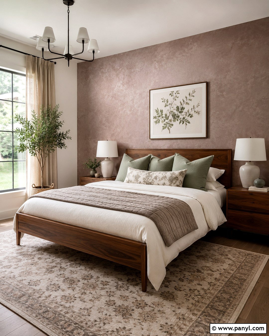 Mushroom Accent Wall Behind The Bed - 20 Mushroom Color Accent Wall Ideas