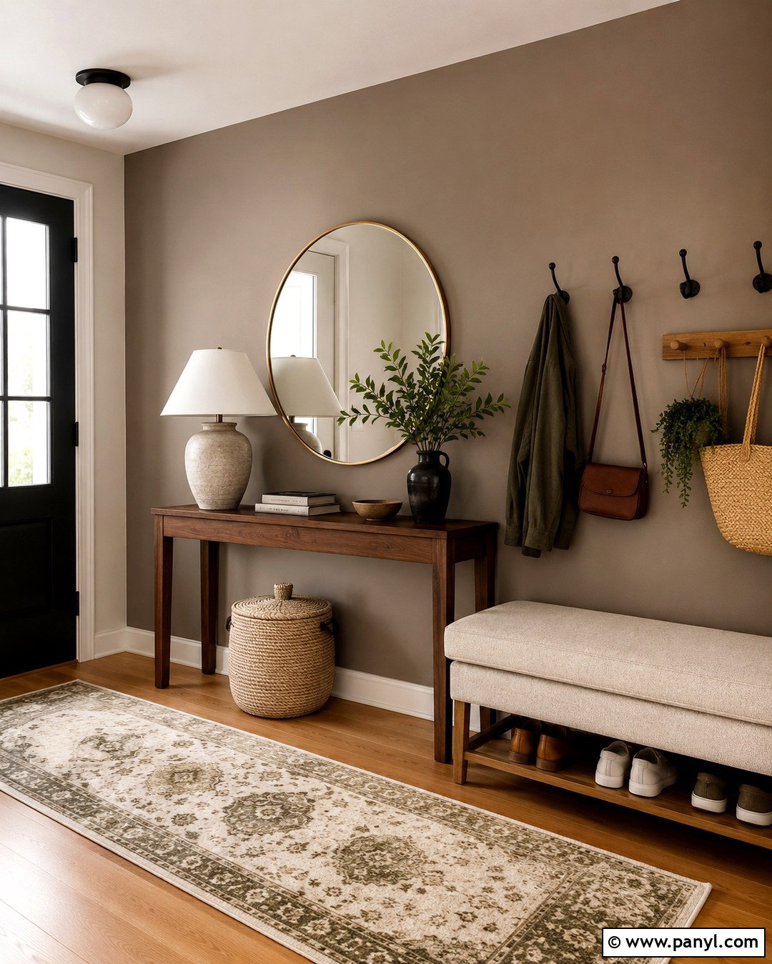Mushroom Accent Wall In An Entryway - 20 Mushroom Color Accent Wall Ideas