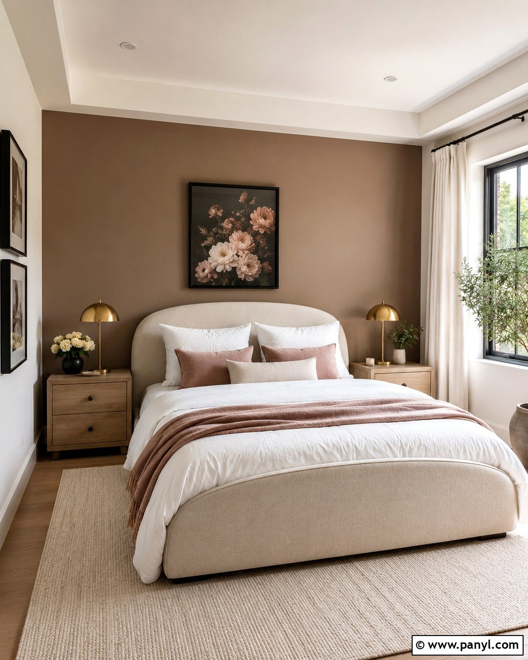 Mushroom Accent Wall With Blush Pink - 20 Mushroom Color Accent Wall Ideas
