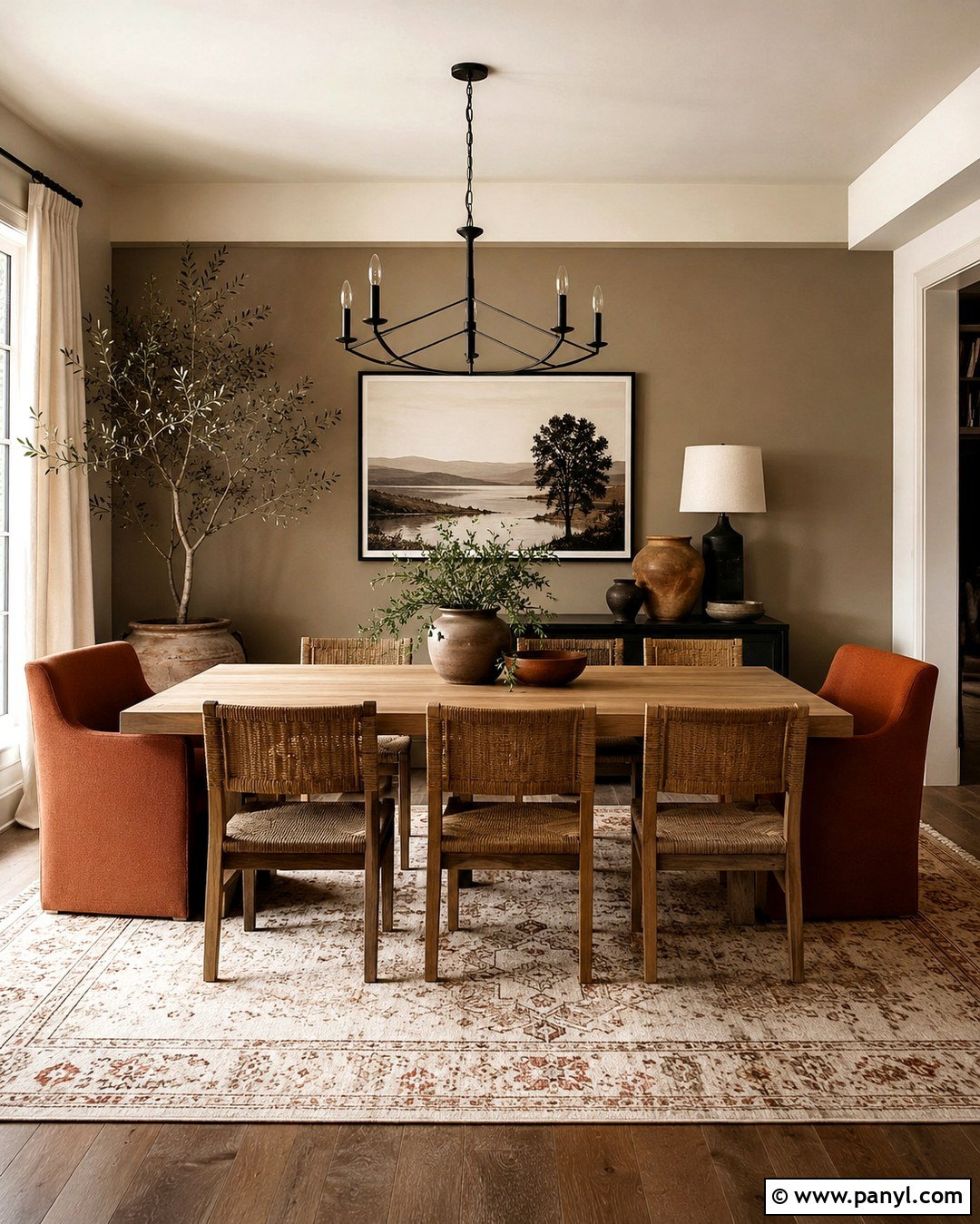 Mushroom Accent Wall With Terracotta Decor - 20 Mushroom Color Accent Wall Ideas
