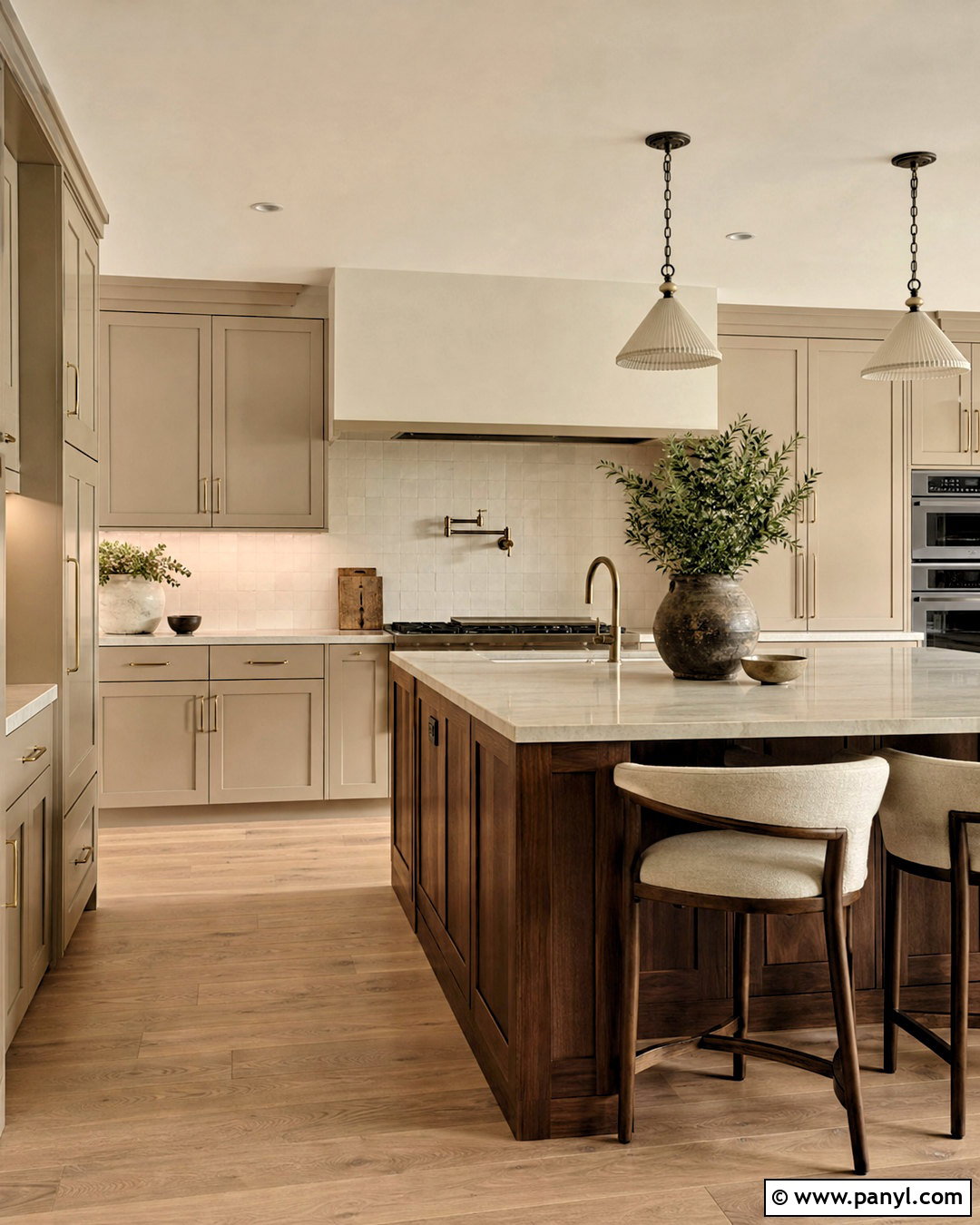 Mushroom And Dark Walnut Kitchen Cabinets - 20 kitchen cabinets colour combinations
