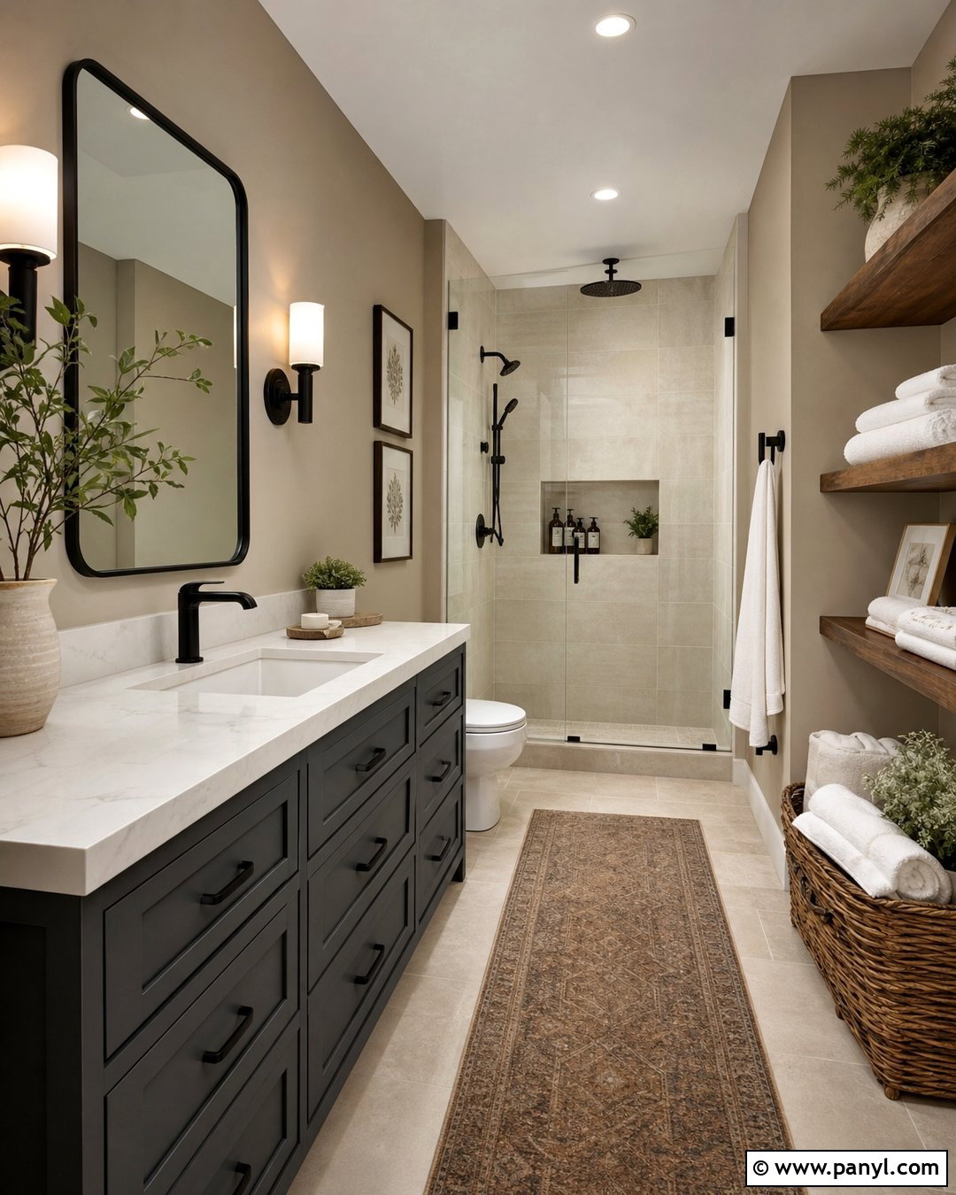 Mushroom Bathroom Walls - 35 grey vanity bathroom wall colors