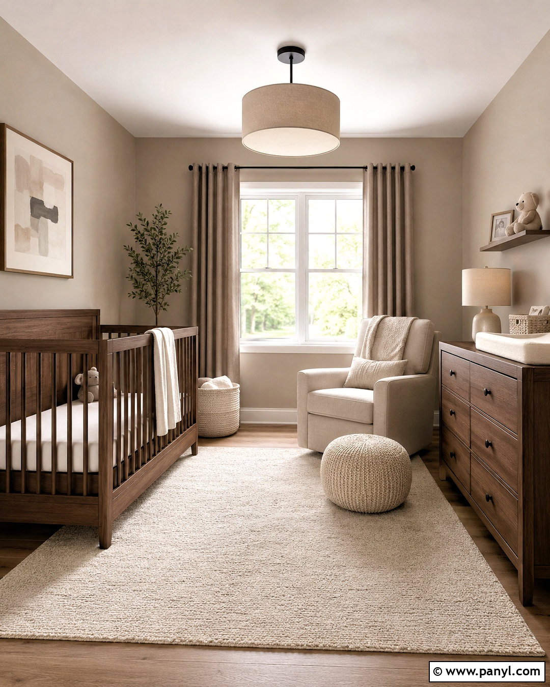 Mushroom Beige And Walnut Nursery - 20 nursery color scheme ideas