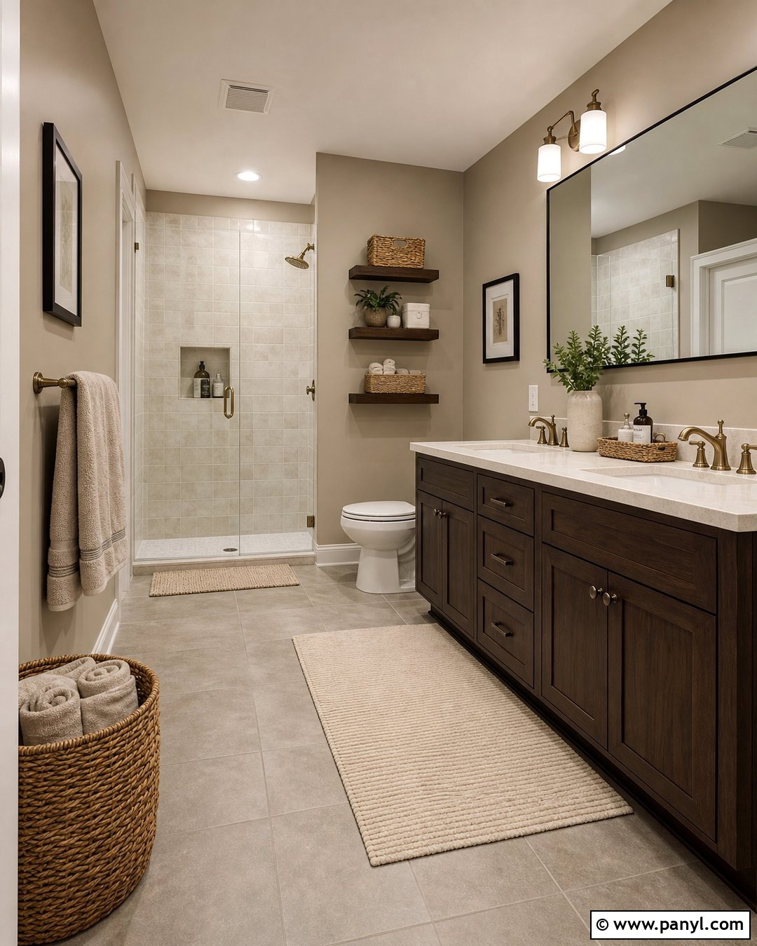 Mushroom Beige Bathroom Walls - 20 Bathroom Wall Color With Gray Floor Ideas