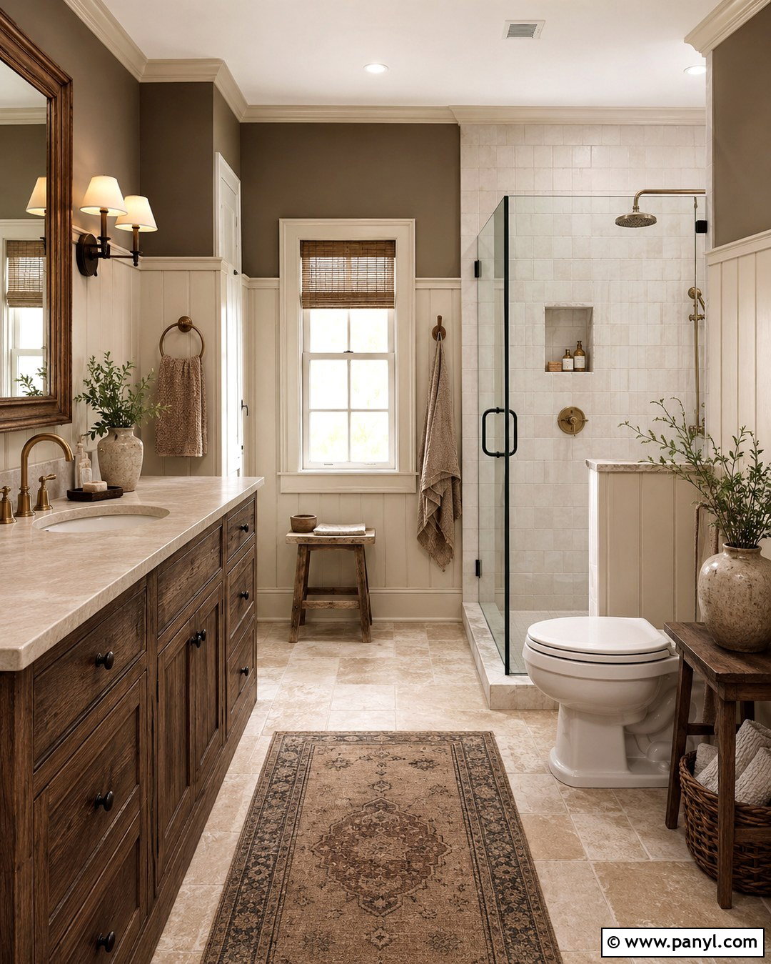 Mushroom Beige Farmhouse Bathroom - 20 Farmhouse Bathroom Paint Colors Wall Ideas