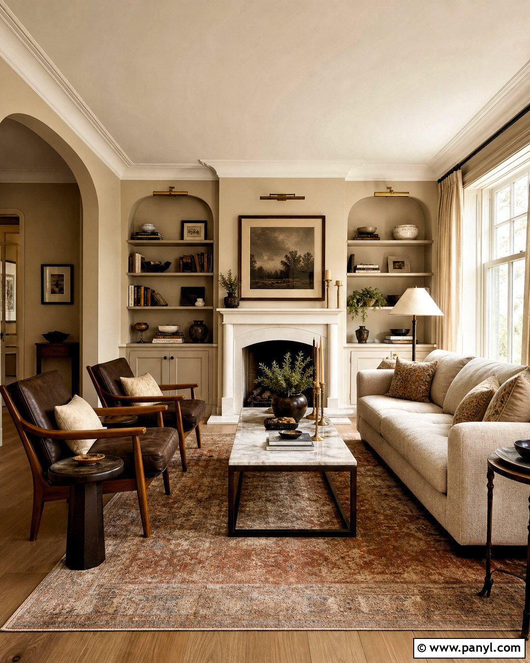 Mushroom Beige Living Room - 20 calming paint colors for living room ideas