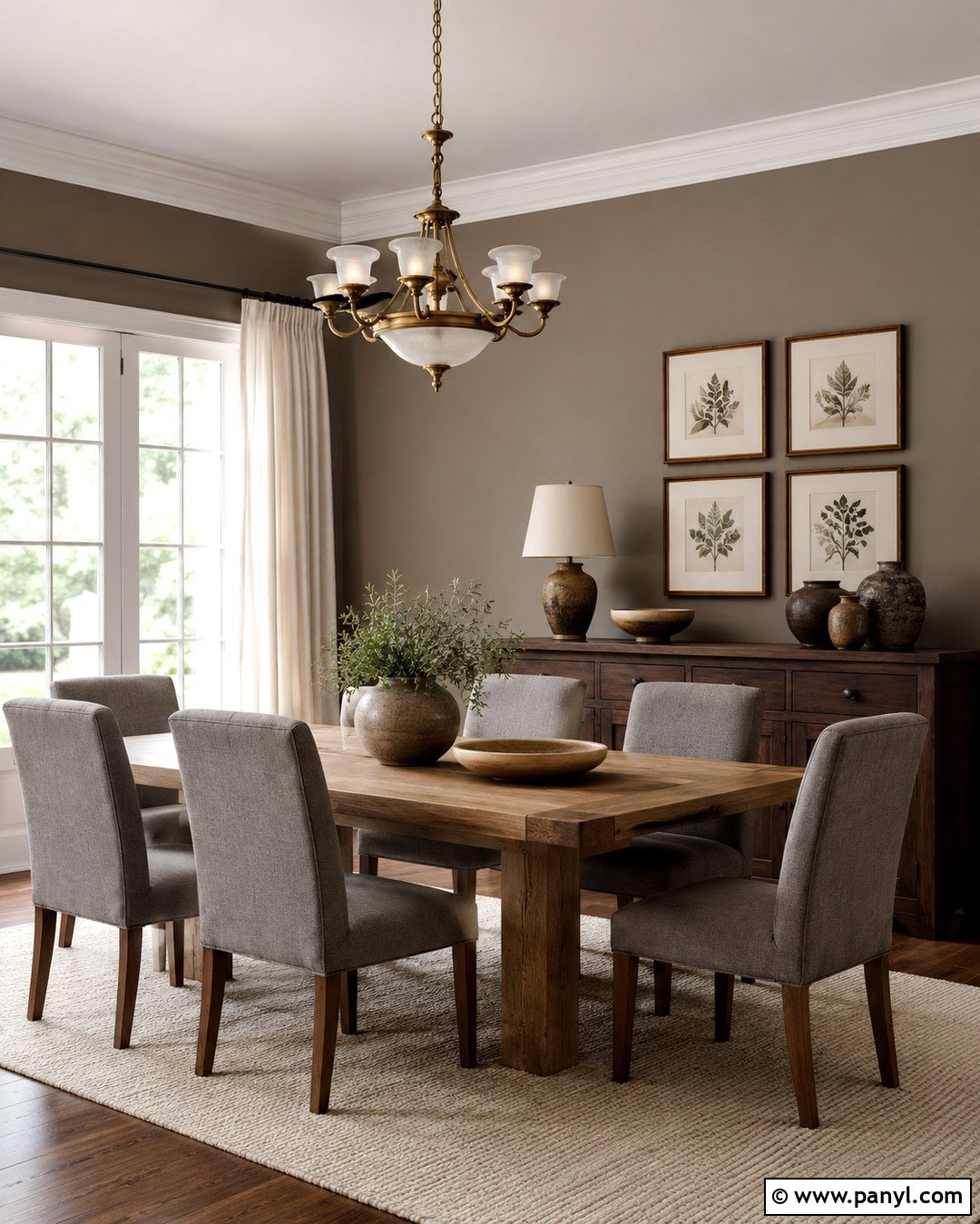 Mushroom Brown Grey Dining Room - 20 Brown Grey Wall Color Ideas