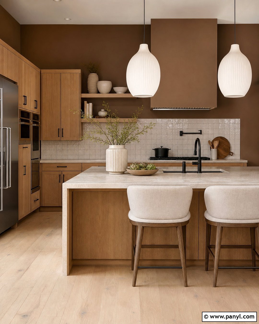 20 Brown Kitchen Wall Colors for a Warm, Elevated Space