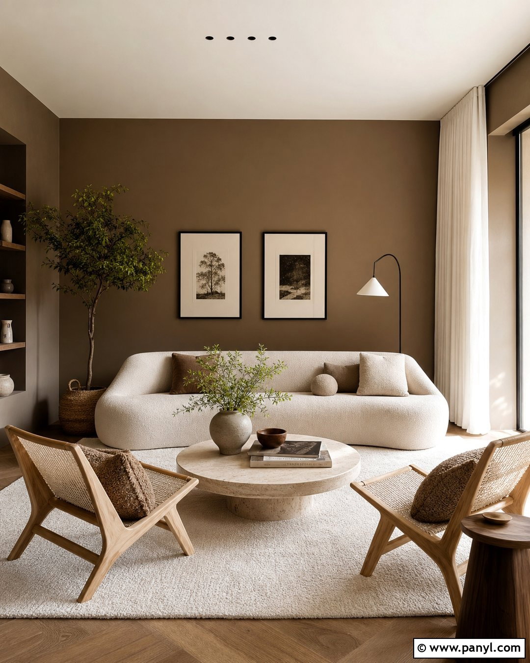 Mushroom Brown Living Room Walls - 30 brown painted walls