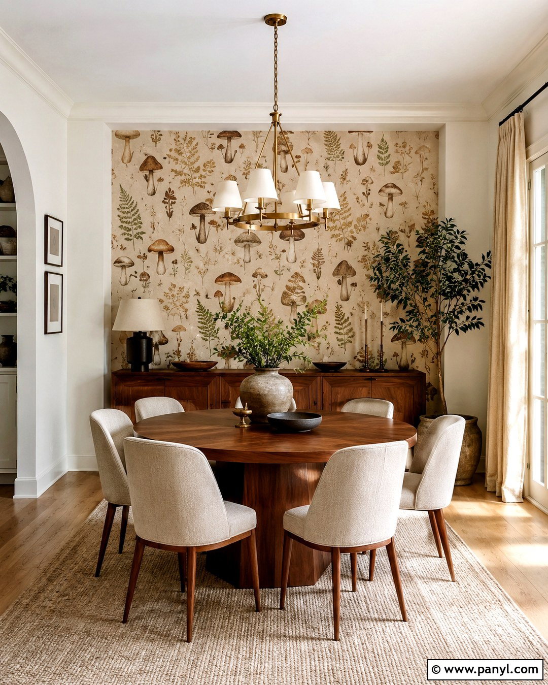 Mushroom Dining Room Accent Wall - 20 Neutral Color Accent Wall Ideas