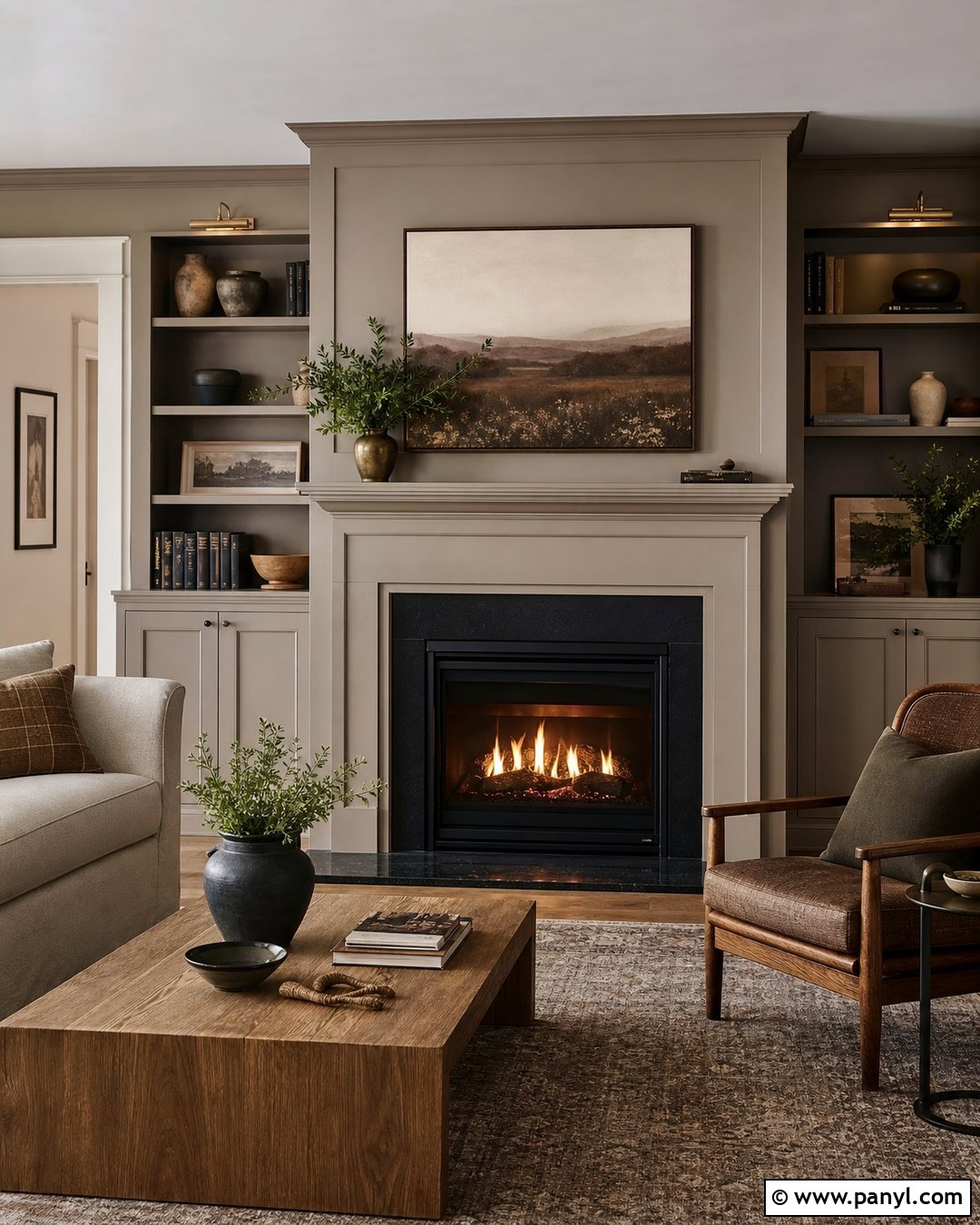 Mushroom Fire Surround With Built-Ins - 20 Fire Surround Same Colour As Wall Ideas