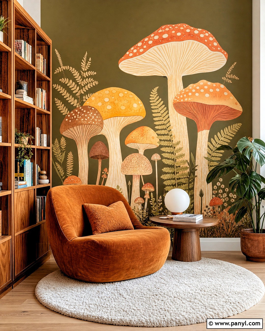 Mushroom Forest Wall Mural - 20 70s wall mural ideas