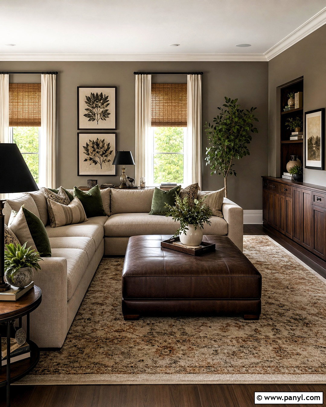 Mushroom Gray Family Room - 20 gray wall color ideas