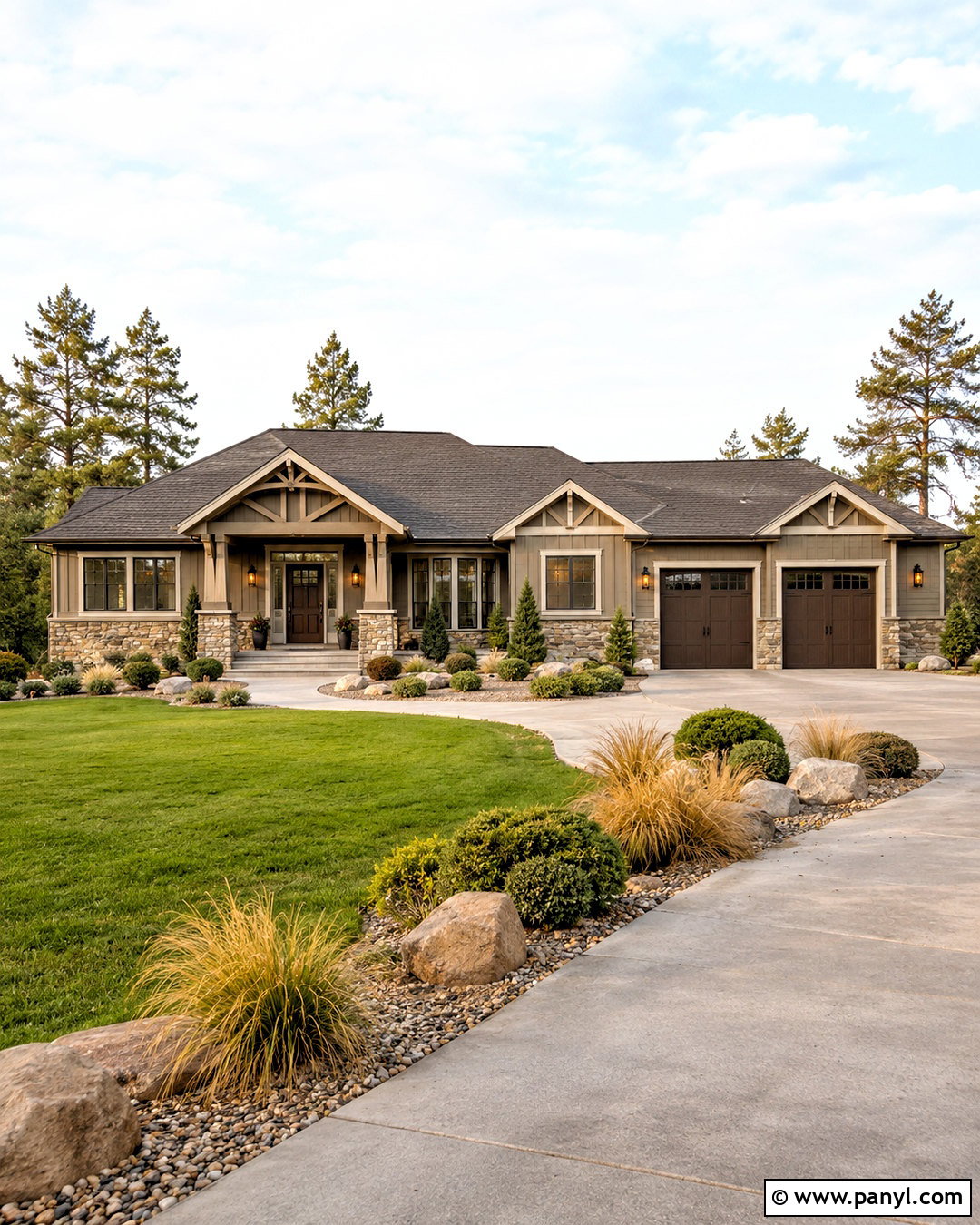 Mushroom House Paint With Cream Trim - 20 house paint ideas