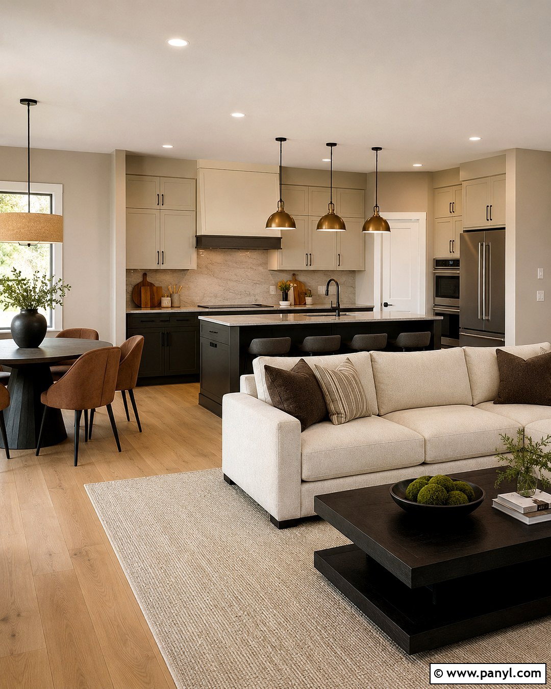 Mushroom Open Plan Walls - 20 Open Plan Wall Colour Ideas