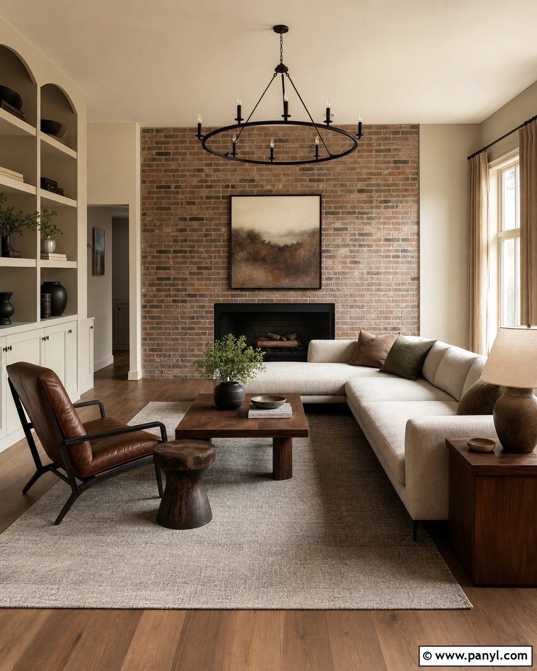 Mushroom Paint With Brown Brick Wall - 20 Brick Wall Paint Matching Ideas