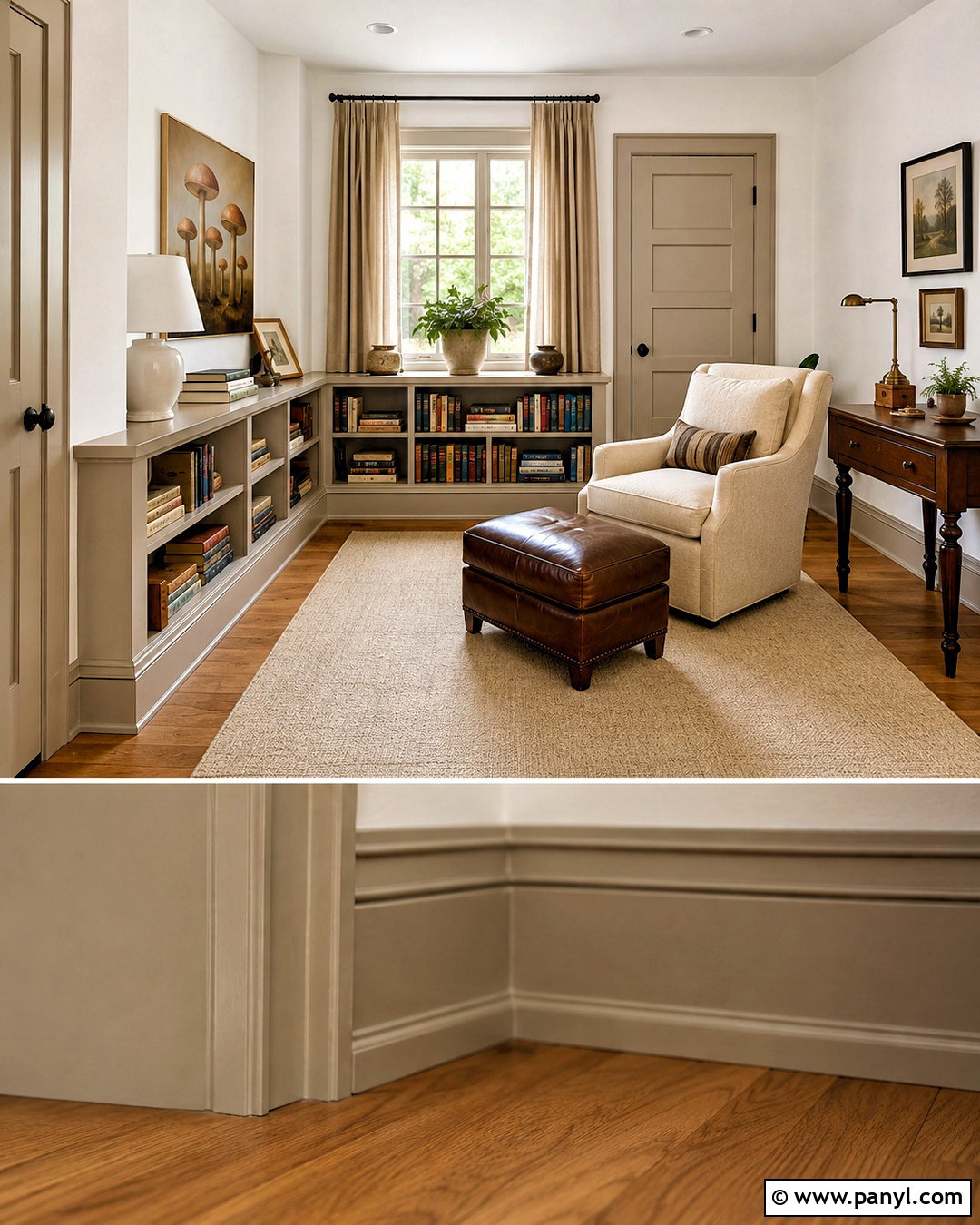 Mushroom Painted Skirting With White Walls - 20 White Walls Painted Skirting Ideas